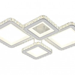 Lustra LED Cu Telecomanda, Elit's Cristal, EsnR9002-2+2, 160W, Alb
