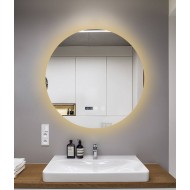 Oglindă Baie LED și Dezaburire, ceas, Elit's Premium cu Senzor Touch, Lumina Rece, Caldă și Neutră, 90 cm, lumina ambientala spate