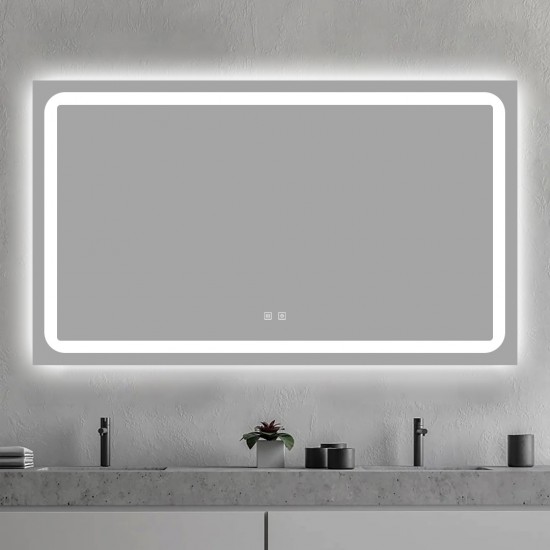 Oglindă Baie LED și Dezaburire Elit's Premium cu Senzor Touch, Lumina Rece, Caldă și Neutră, 110x70cm
