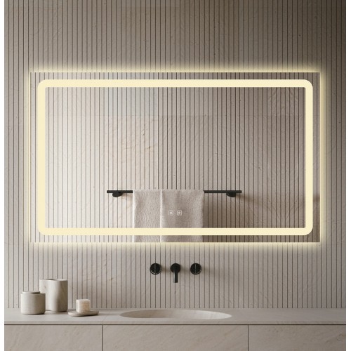 Oglindă Baie LED și Dezaburire Elit's Premium cu Senzor Touch, Lumina Rece, Caldă și Neutră, 110x70cm