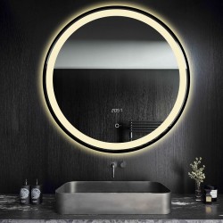 Oglindă Baie LED  Elit's Premium cu Senzor de Miscare , Lumina Rece, Caldă și Neutră, 70cm, rama Neagra