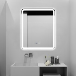 Oglindă Baie LED și Dezaburire Elit's Premium cu Senzor Touch, Lumina Rece, Caldă și Neutră, 75x90cm