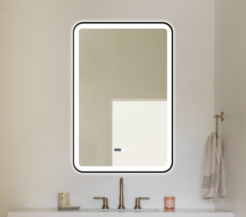 1 Oglinda Baie cu Led, 60x90 cm, Functie dezaburire, Ceas si Termometru, Elit's esn36