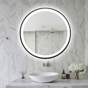 1 Oglinda LED rotundă de 70cm, Elit's model Esn10.1, cu lumină caldă-rece