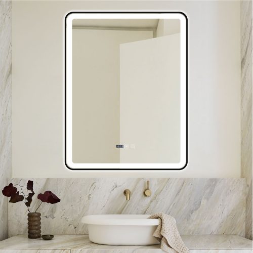 Oglinda Baie Cu Led, 75x90 Cm, Functie Dezaburire, Ceas Si Termometru,Elit's  ESN37