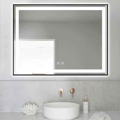 Oglinda LED Elit's EsnJ11 cu ramă de aluminiu negru mat