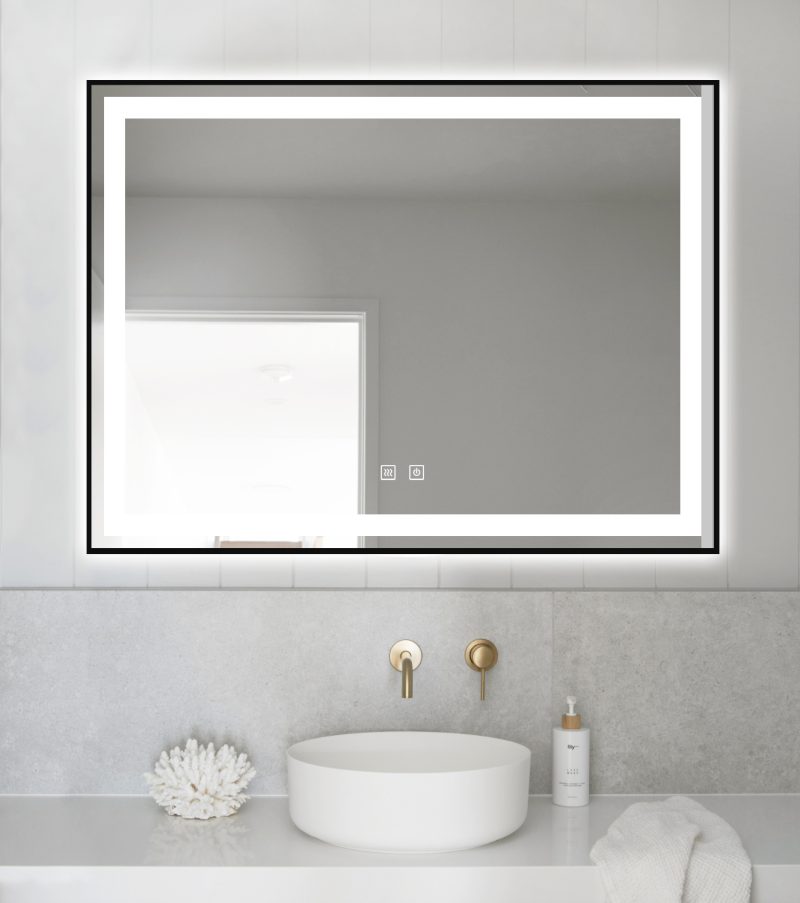 Oglinda LED Elit's EsnJ11 cu ramă de aluminiu negru mat