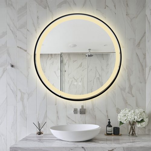 Oglinda LED rotundă de 70cm, Elit's model Esn10.1, cu lumină caldă-rece