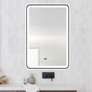 4 Oglinda Baie cu Led, 60x90 cm, Functie dezaburire, Ceas si Termometru, Elit's esn36