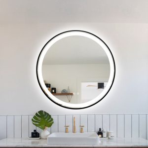 4 Oglinda LED rotundă de 70cm, Elit's model Esn10.1, cu lumină caldă-rece