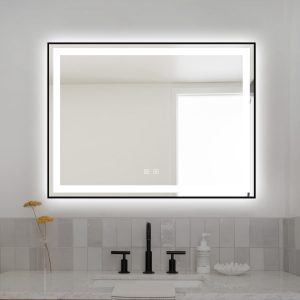 Oglinda LED Elit's EsnJ11 cu ramă de aluminiu negru mat