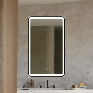 Oglinda Baie Cu Led, 60x100 Cm, Functie Dezaburire, Ceas Si Termometru, Elit's Esn38