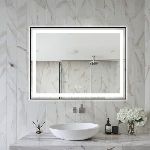 Oglinda LED Elit's EsnJ11 cu ramă de aluminiu negru mat