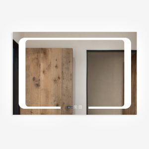 Oglinda LED și touch cu funcție de dezaburire și ceas 90x60 cm Smack, EVDJ16