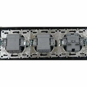 Priza tripla Elit'S,  rama sticla,16A ip20,8010Fkb-3