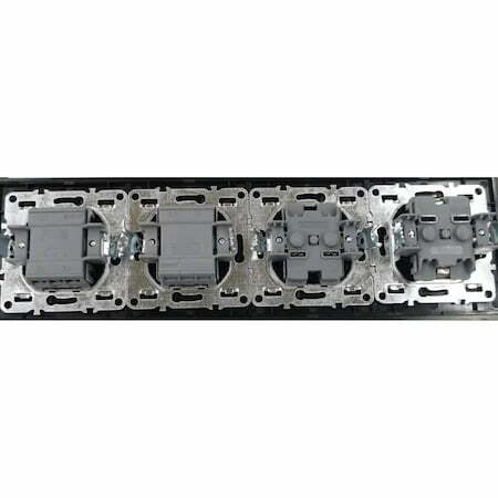 Priza cu patru porturi Elit'S, rama sticla,16A ip44,8010Fkb-4