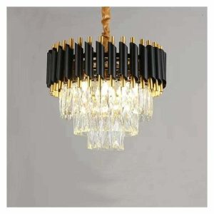 8097-300-2.jpg Candelabru Cristal Elit's Esn300, Dulie 3XE14 Negru cu Auriu