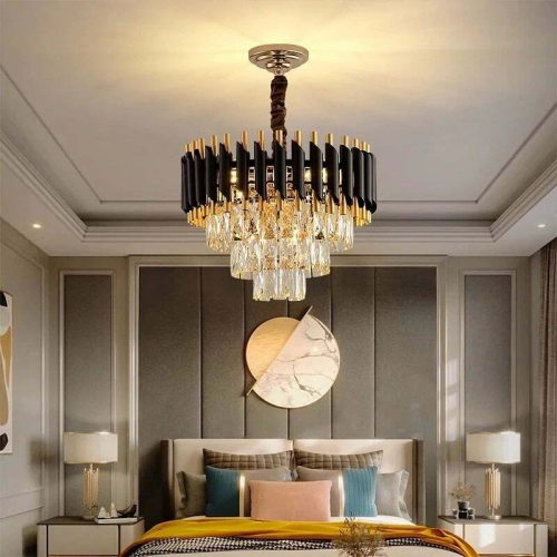 Candelabru Cristal Elit's Esn400, Negru cu Auriu