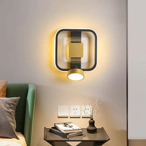 Aplica Led cu design elegant, Elit's Esn B97, 3 tipuri de lumina, 40W, auriu negru