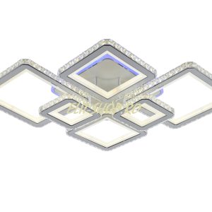 C19376-4+2 WH+CR Lustra LED Cu Telecomanda, Elit's Cristal, 4-2 Patrate, Alb, 292 W, RGB