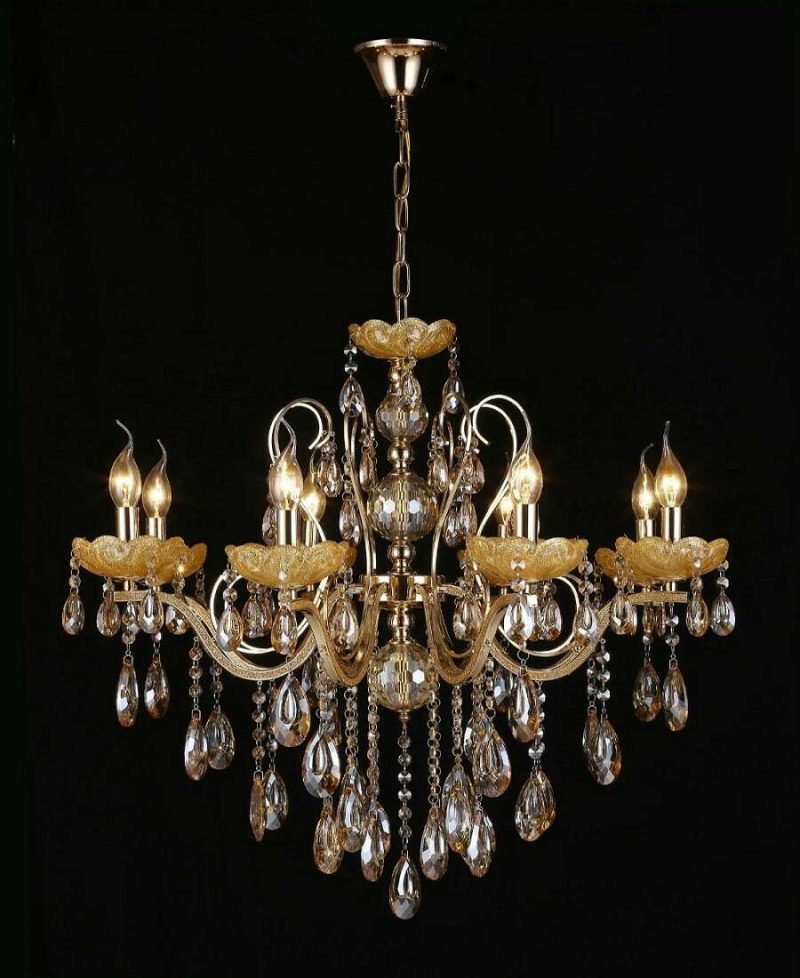 Candelabru Cristal, Elit's Esn7830-8R, 8 X E14, Gold