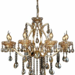 Candelabru Cristal, Elit's Esn7830-8R, 8 X E14, Gold