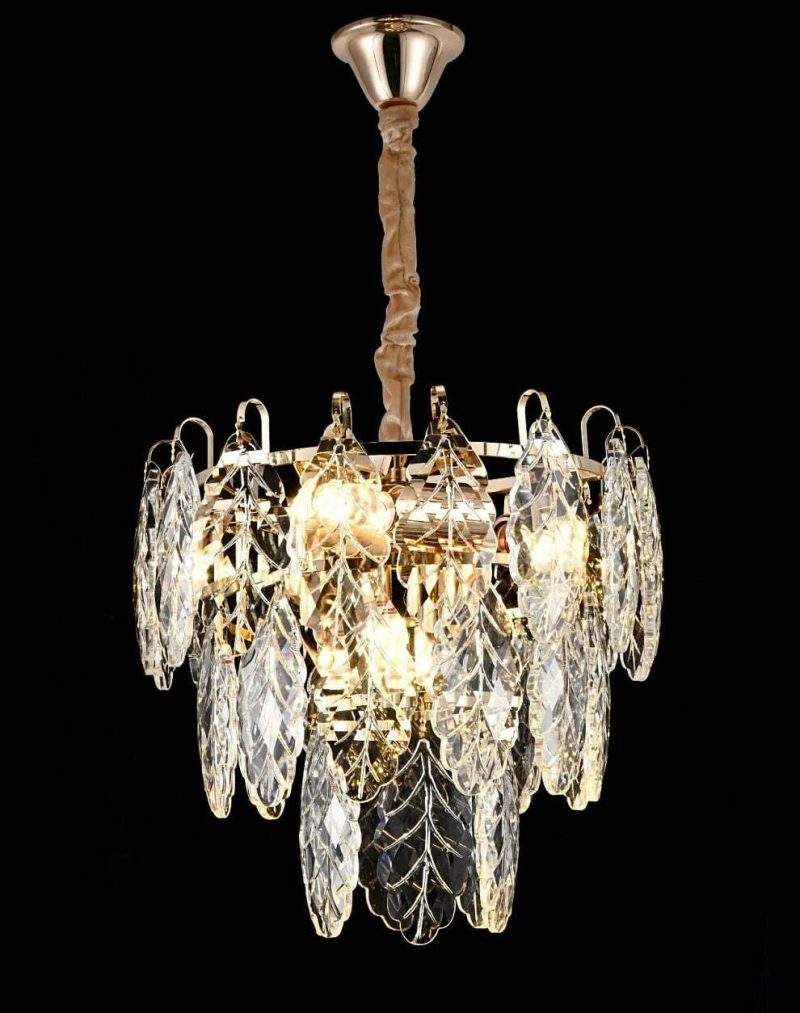 Candelabru Cristal, Elit's EsnH2032-400,  5 X E27, Auriu, 40CM
