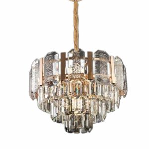Candelabru Cristal, Elit's EsnH98031-500, 8 X E27, Auriu, 50 cm
