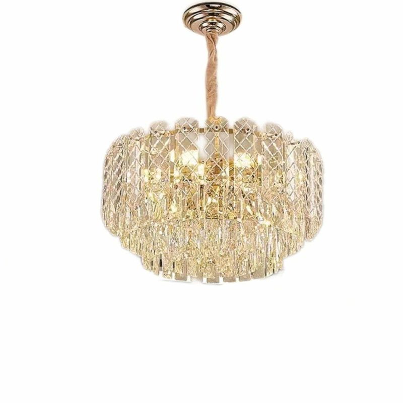Candelabru Cristal, Elit's EsnH98046-400, 5 X E27, Auriu, 40 cm