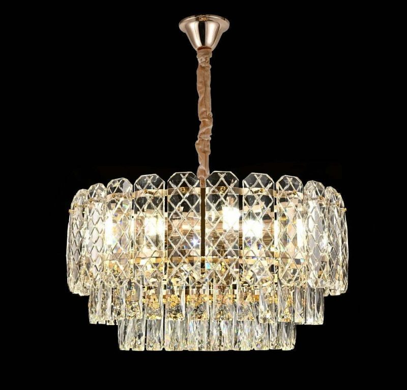 Candelabru Cristal, Elit's EsnH98046-400, 5 X E27, Auriu, 40 cm