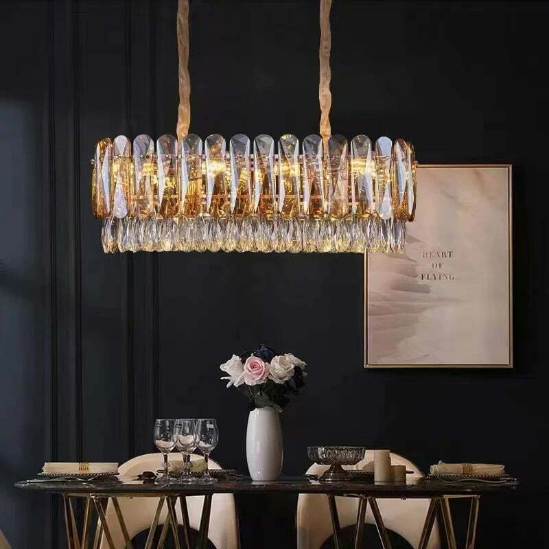 Candelabru Cristal, Elit's EsnH98047-300x800, 8 X E27, Auriu, 80 cm