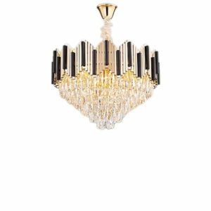 Candelabru Cristal, Elit's EsnZL9002-500,  8 X E27, Auriu, 50 cm