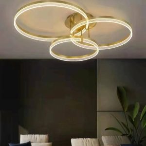 Lustra LED Cu Telecomanda, Elit's Esn F2330-3, 148W, Auriu