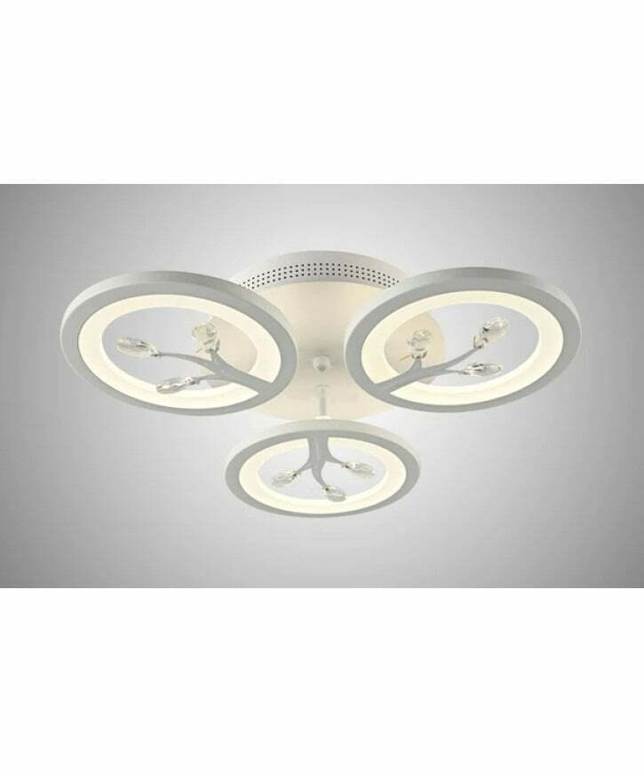 Lustra LED Cu Telecomanda, Intensitate Reglabila,Elit's  72W, Alb, Elit's EsnK27-3