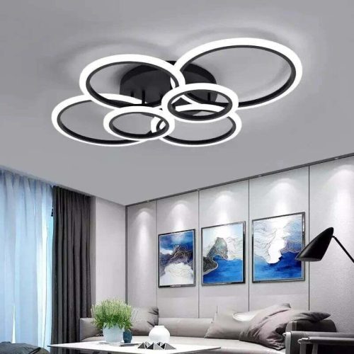 Lustra Led Cu Telecomanda, Elit's EsnK38 2+2+2,6 cercuri, 160w, 80 cm