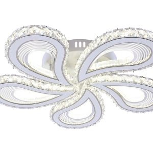 L7513-5 WH+CR Lustra LED Cu Telecomanda, Elit's Petalo Cristal, 120 W