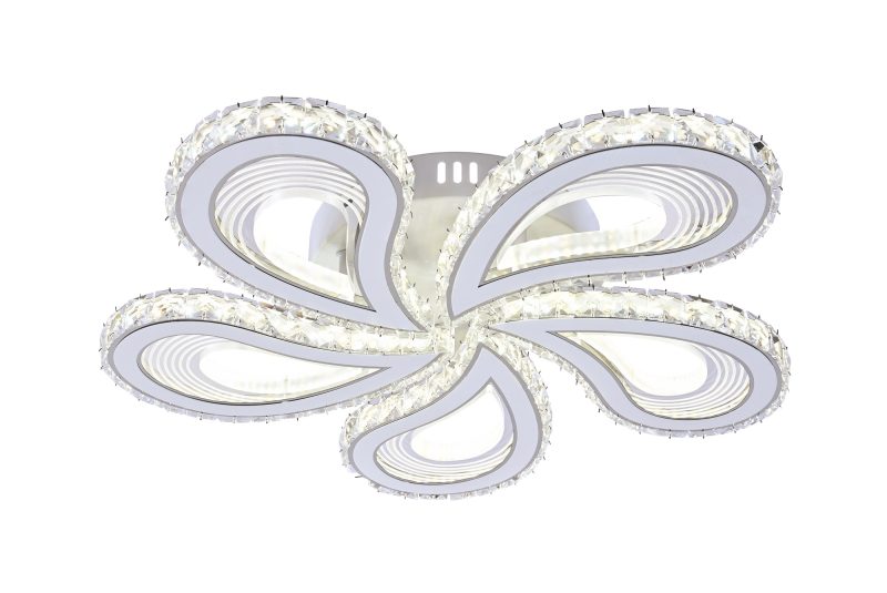 L7513-5 WH+CR Lustra LED Cu Telecomanda, Elit's Petalo Cristal, 120 W