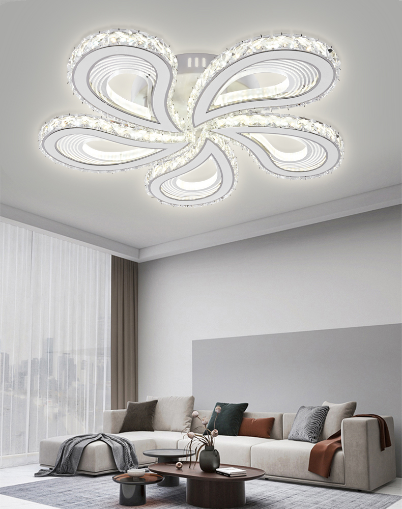 L7513-5WH+CR Lustra LED Cu Telecomanda, Elit's Petalo Cristal, 120 W