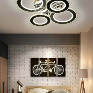 Lustra LED Cu Telecomanda, Elit's Cristal, Esn88131-4F, 125w