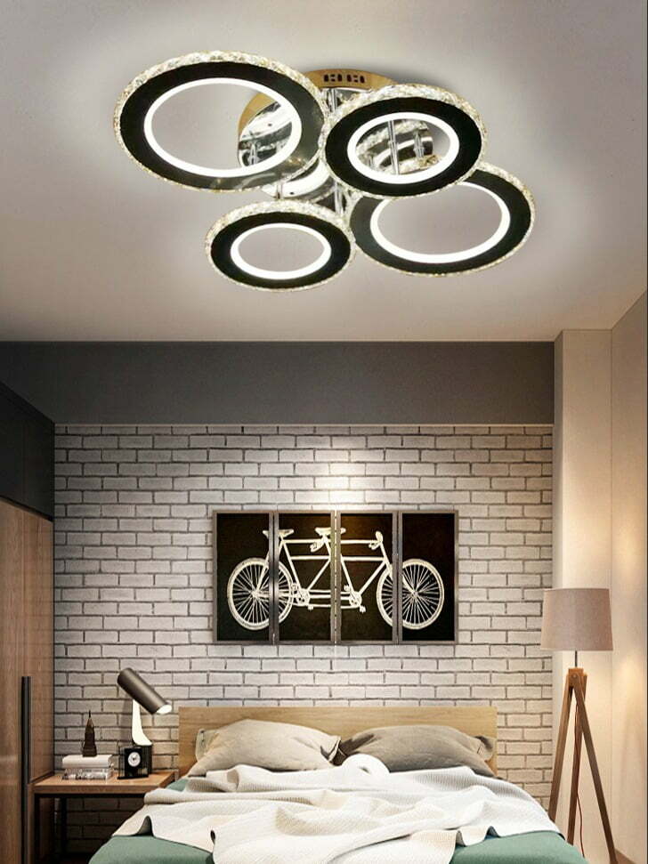 Lustra LED Cu Telecomanda, Elit's Cristal, Esn88131-4F, 125w