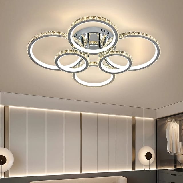 Lustra LED Cu Telecomanda, Elit's Cristal, Esn88131-6F, 200w
