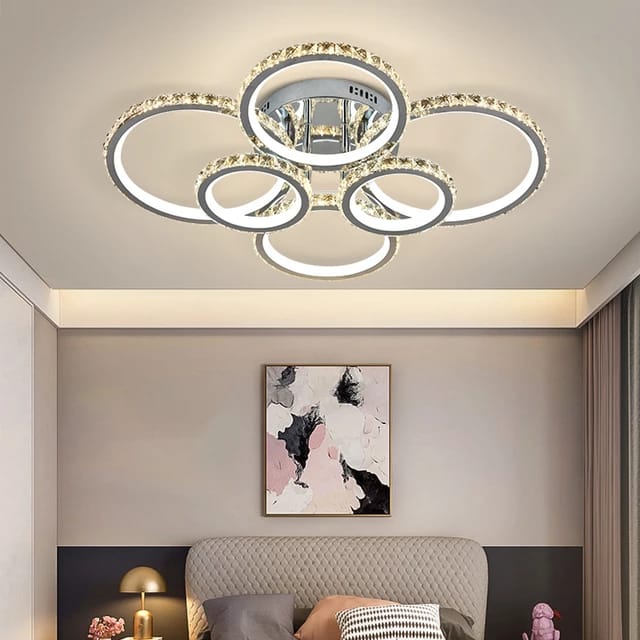 Lustra LED Cu Telecomanda, Elit's Cristal, Esn88131-6F, 200w