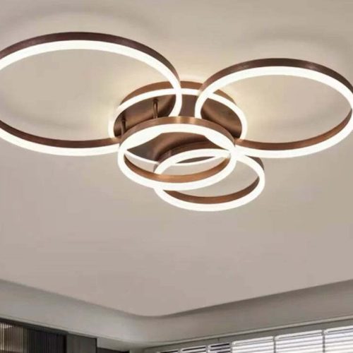 Lustra LED Cu Telecomanda, Elit's Esn 5184-4gF, 360w, Maro Coffee