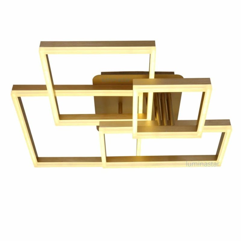 Lustra LED Cu Telecomanda, Elit's Esn 5197-4gF, 184w, Gold