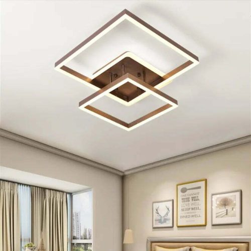 Lustra LED Cu Telecomanda, Elit's Esn C825-2+AF, 240w, Maro Coffee