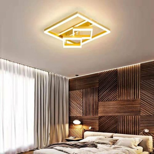 Lustra LED Cu Telecomanda, Elit's Esn F2335,188 W, Auriu