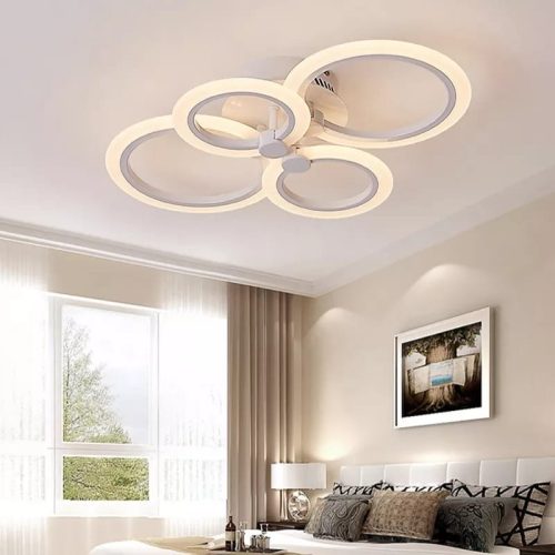 Lustra LED Cu Telecomanda, Elit's Esn K001-Alb  2+2n r, 84w