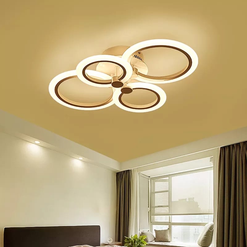Lustra LED Cu Telecomanda, Elit's Esn K001-Alb  2+2n r, 84w