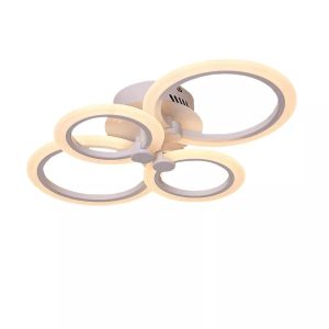 Lustra LED Cu Telecomanda, Elit's Esn K001-Alb  2+2n r, 84w