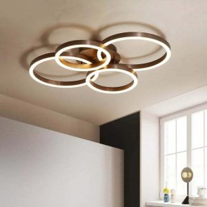 Lustra LED Cu Telecomanda, Elit's Esn5191/2+2F, 132W, Maro Coffee